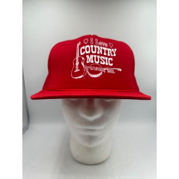 Vtg Trucker Hat Snapback Mesh Foam "I LOVE COUNTRY MUSIC" Branson MO - Picture 1 of 7